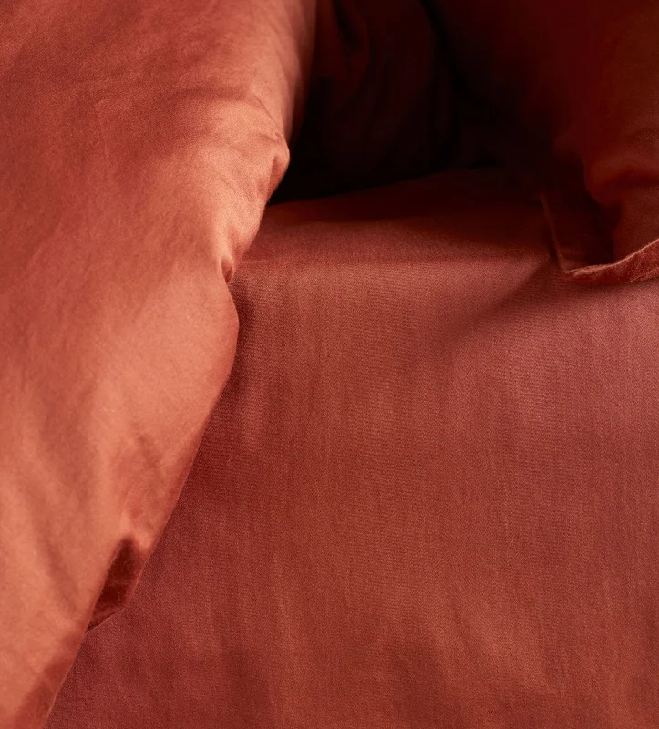 Rayon - Cotton Sheets for a Breathable and Soft BlendTerracotta Super Soft 100% Cotton Fitted Sheet