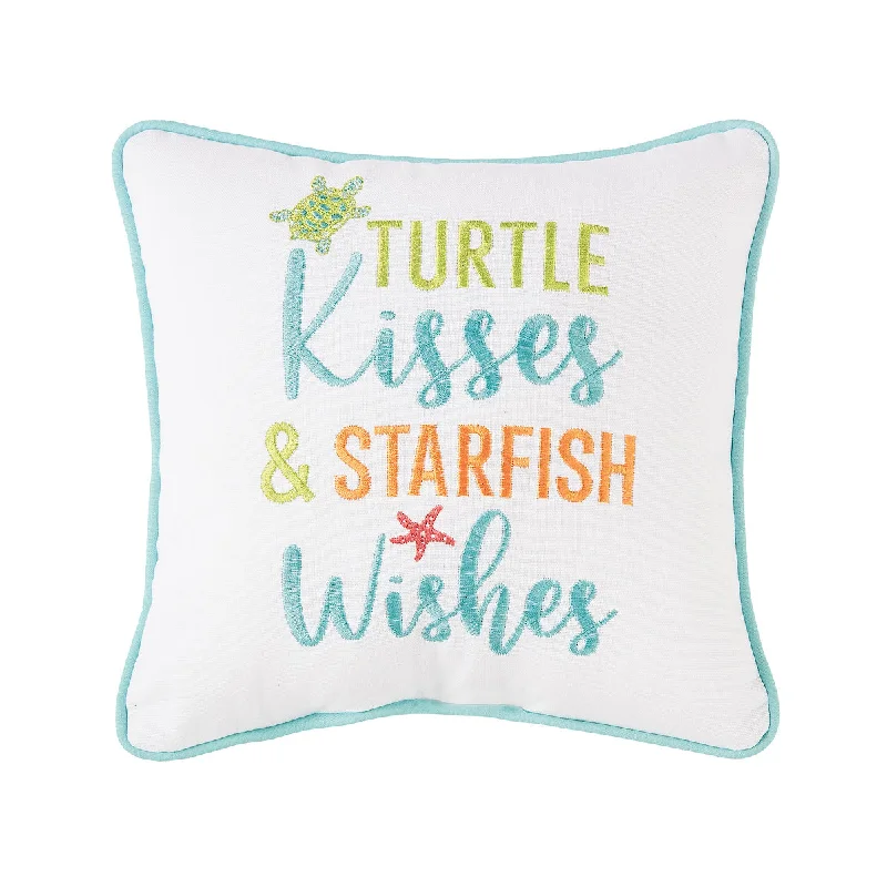 Round Pillows for Boho-Style InteriorsTurtle Kisses & Starfish Wishes Mini Pillow