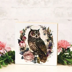 Bed skirts with a metallic thread for a touch of glamourMoonlit Owl In Floral Wreath Square Block Bed skirts with a metallic thread for a touch of glamourMoonlit Owl In Floral Wreath Square Block