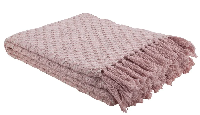 Chunky knit wool - blend throw blankets​Blush Twill Weave Throw