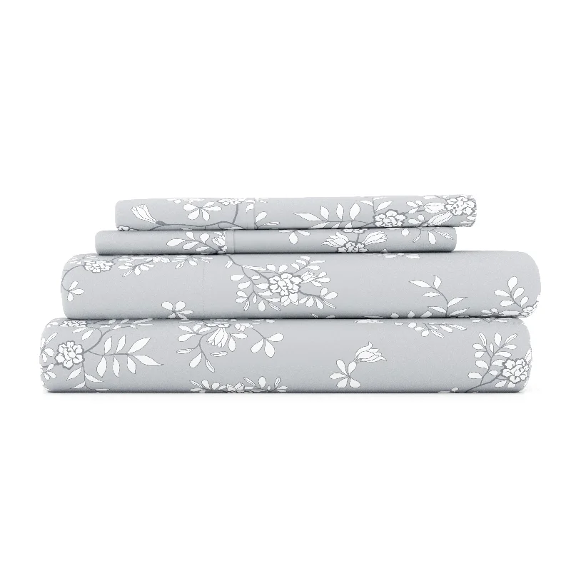 Wrinkle - Free Polyester Sheets for a Low - Maintenance BedTrellis Vine Pattern 4-Piece Sheet Set