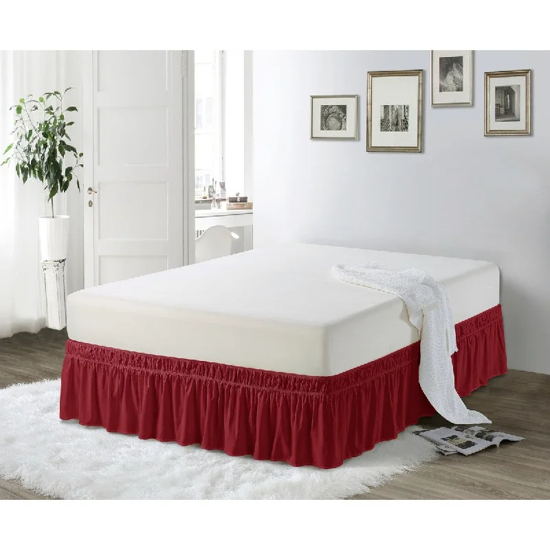 Bed skirts with a multi - colored patternDe Moocci Easy Wrap Platform-Free 16-inch Drop Bed Skirt Bed skirts with a multi - colored patternDe Moocci Easy Wrap Platform-Free 16-inch Drop Bed Skirt