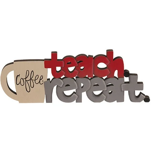 Bed skirts with a nautical themeCoffee Teach Repeat Wooden Cutout Word Sitter