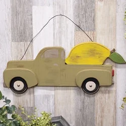 Polyester bed skirts for easy care and durabilityDistressed Hanging Green Wooden Lemon Truck