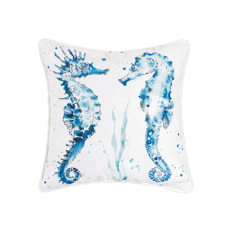 Cotton Pillows for Natural ComfortMirror Seahorses Pillow