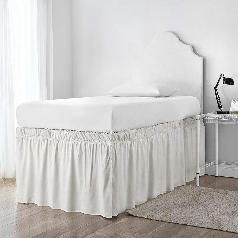 Bed skirts with a football - team - colored patternRuffled Dorm Sized Bed Skirt - Jet Stream