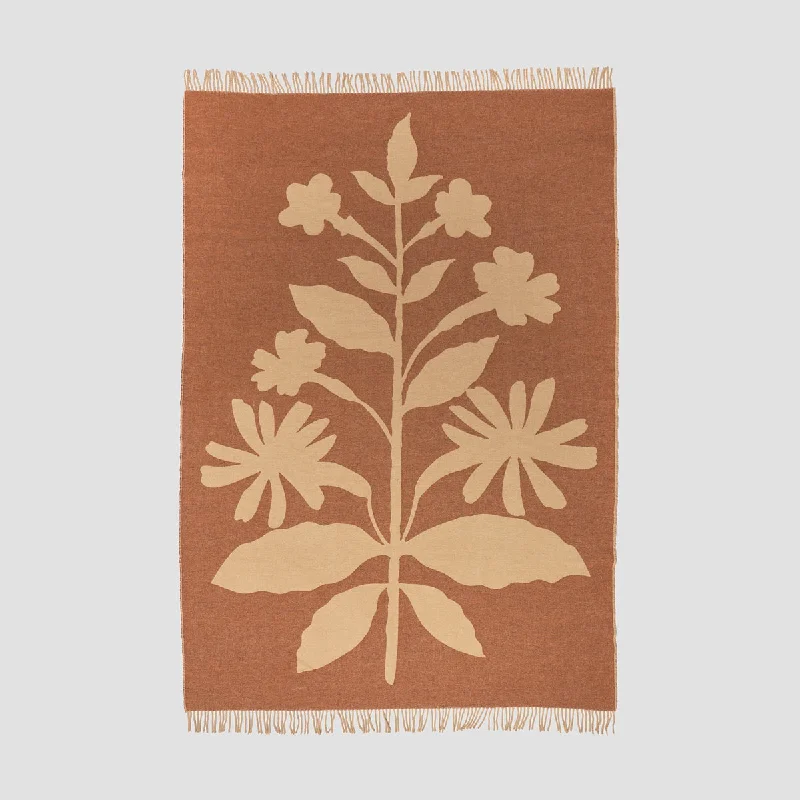 Christmas tree - shaped holiday decorative blankets​Cinnamon Botanical Wool Blanket