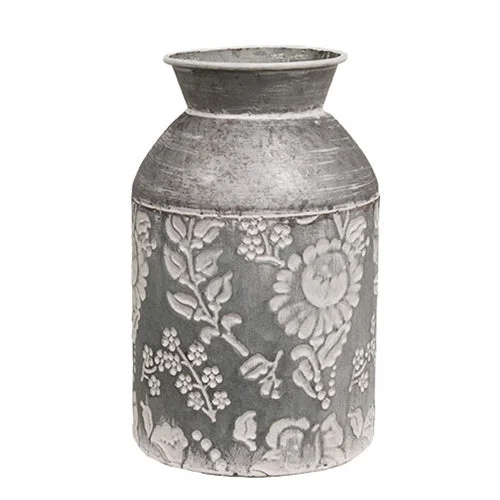 Bed skirts with a flannel material for a cozy winter optionDistressed Flower Embossed Metal Milk Can