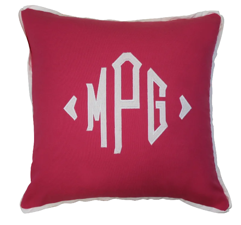Silk Pillows for Smooth Skin and HairApplique Pillow - Hot Pink with White Applique - Only 1 Left!