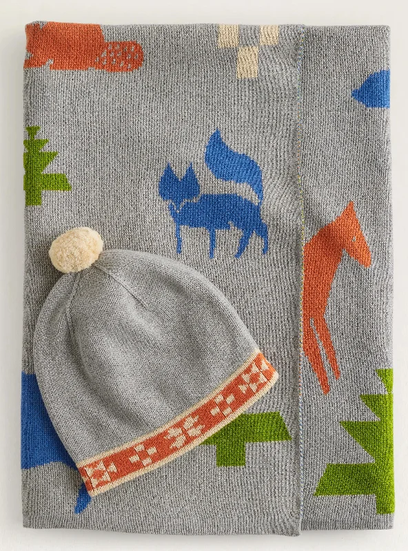 Chunky knit wool - blend throw blankets​Shared Path Baby Blanket & Beanie