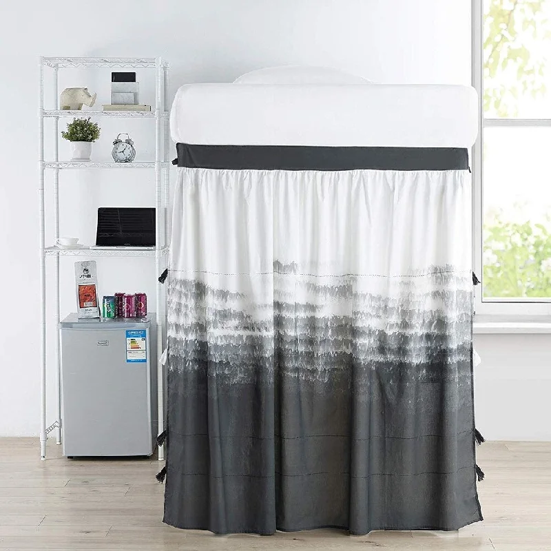 Bed skirts with a herringbone pattern for a sophisticated lookOmbre Nights Bed Skirt Panel with Ties (1 & 3 Panel) - Faded Black Bed skirts with a herringbone pattern for a sophisticated lookOmbre Nights Bed Skirt Panel with Ties (1 & 3 Panel) - Faded Black