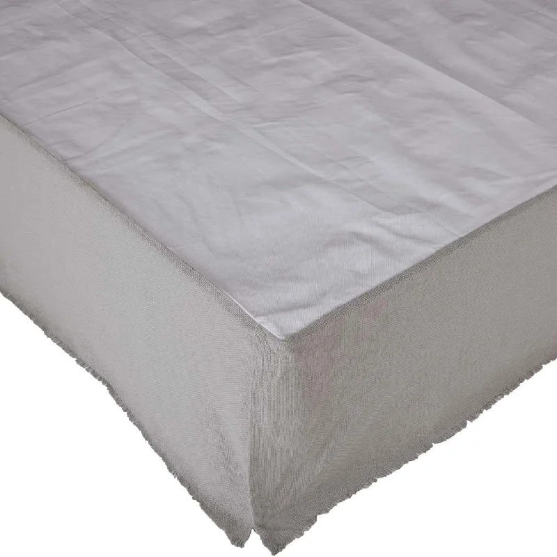 Queen - size bed skirts with ruffled edgesBurlap Dove Grey Fringed King Bed Skirt 78x80x16 Queen - size bed skirts with ruffled edgesBurlap Dove Grey Fringed King Bed Skirt 78x80x16