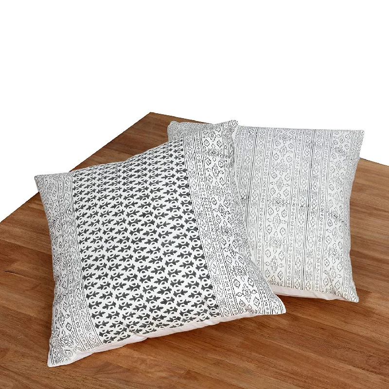 Travel Pillows for Long JourneysBenzara 18 x 18 Hand Block Printed Cotton Pillow with Kilim Pattern, Set of 2, Black and White Travel Pillows for Long JourneysBenzara 18 x 18 Hand Block Printed Cotton Pillow with Kilim Pattern, Set of 2, Black and White