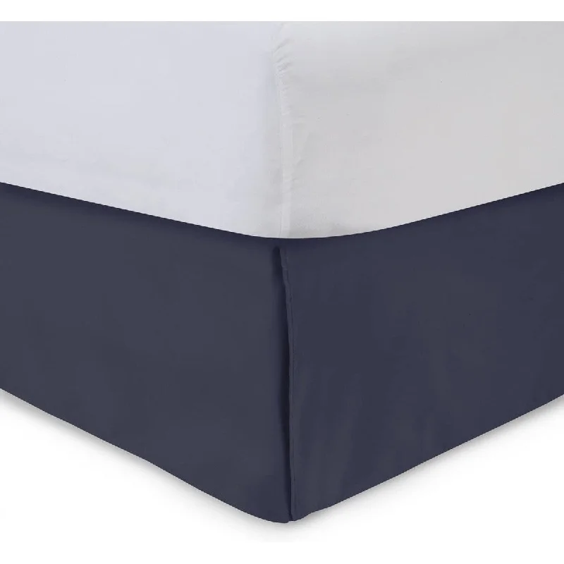 Bed skirts with a eco - friendly materialTailored Bedskirt with Split Corners -21 inch Drop, Navy, King
