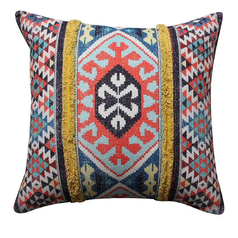 Cooling Pillows for Hot SleepersBenzara 24 x 24 Cotton Hand Woven Floor Pillow with Kilim Printed Details, Multicolor Cooling Pillows for Hot SleepersBenzara 24 x 24 Cotton Hand Woven Floor Pillow with Kilim Printed Details, Multicolor