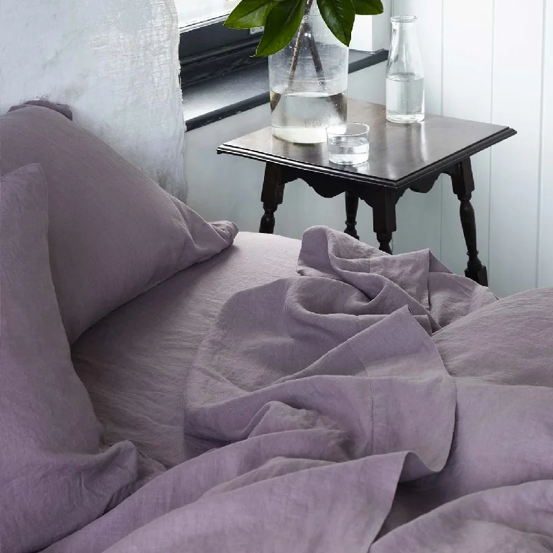 Organic Flannel Sheets for a Natural and Warm SleepElderberry 100% Linen Flat Sheet