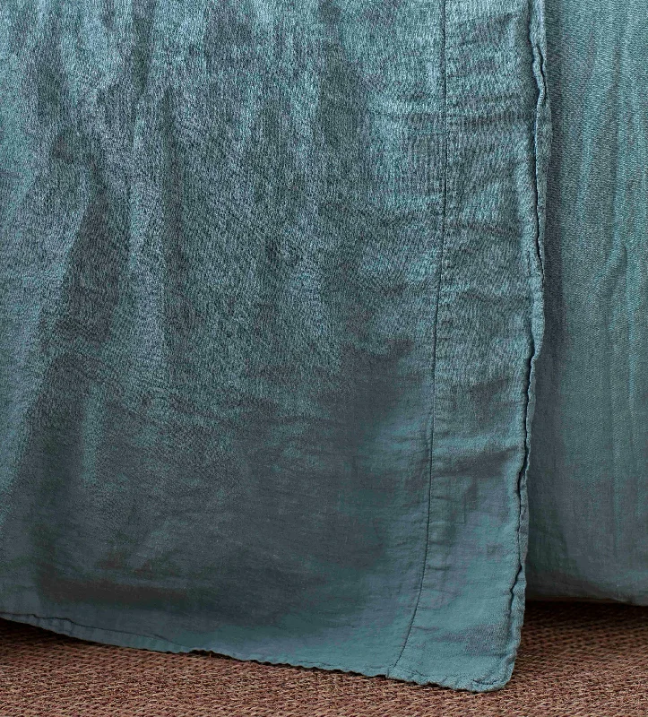 Thermal - Regulating Bamboo Sheets for All - Season ComfortTeal 100% Linen Flat Sheet