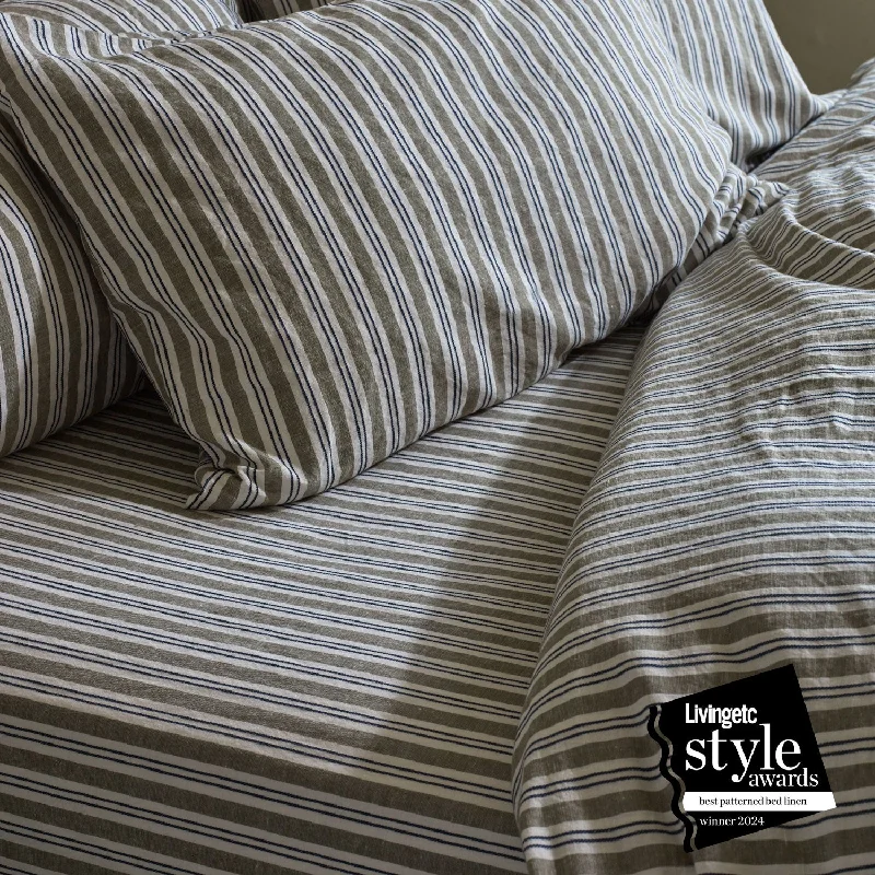 Hypoallergenic Silk Sheets for Sensitive SleepersThyme Somerley Stripe Linen Blend Fitted Sheet Hypoallergenic Silk Sheets for Sensitive SleepersThyme Somerley Stripe Linen Blend Fitted Sheet