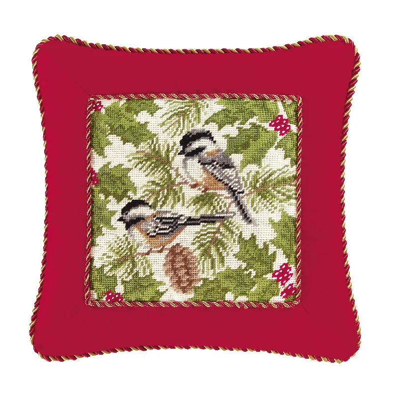 Round Pillows for Boho-Style InteriorsChickadee Pillow with  Cord