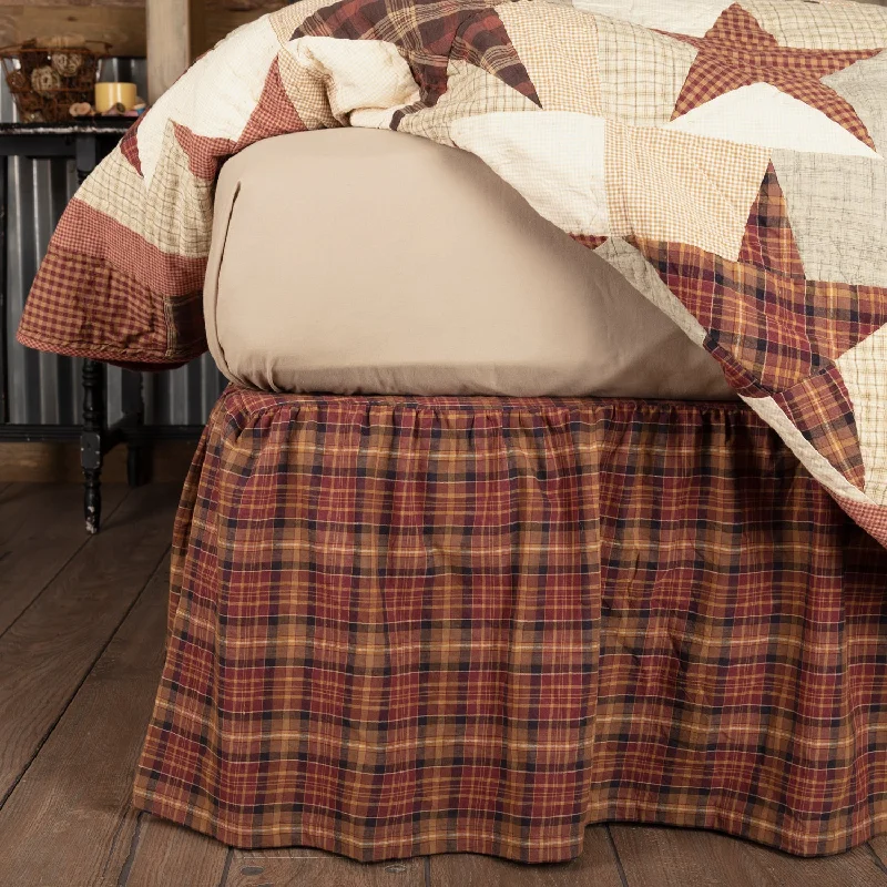 Bed skirts with a lace trim for a romantic touchAbilene Star King Bed Skirt 78x80x16