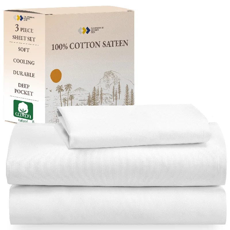 Flat Sheets with a High - Quality Finish for a Luxurious LookSheet Set - 100% Cotton Sateen - Everyday Soft