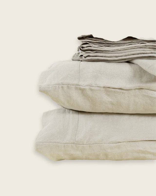 King - Size Sheet Sets with a Decorative Pillow SetBaloo Living Stonewashed Linen Sheets