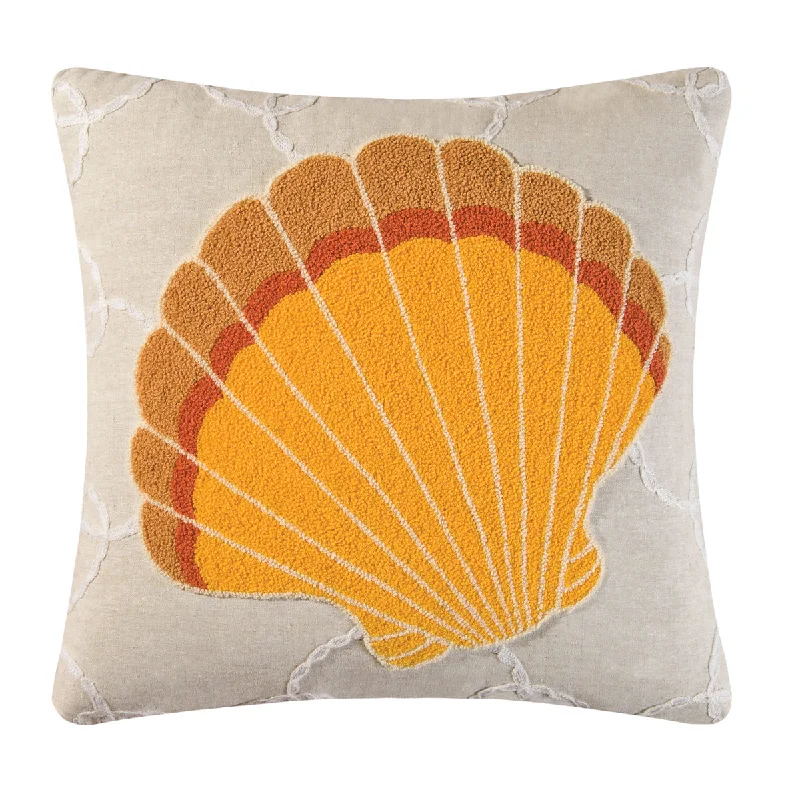 Round Pillows for Boho-Style InteriorsOrange Shell Pillow