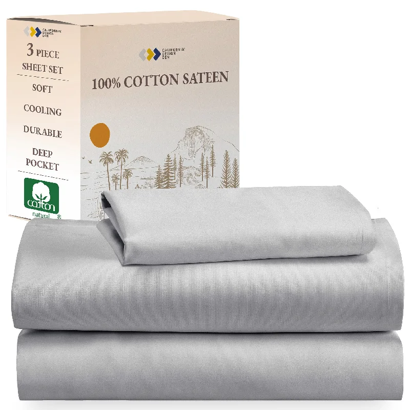 Quilted Cotton Sheets for a Warm and Inviting BedSheet Set - 100% Cotton Sateen - Everyday Soft Quilted Cotton Sheets for a Warm and Inviting BedSheet Set - 100% Cotton Sateen - Everyday Soft