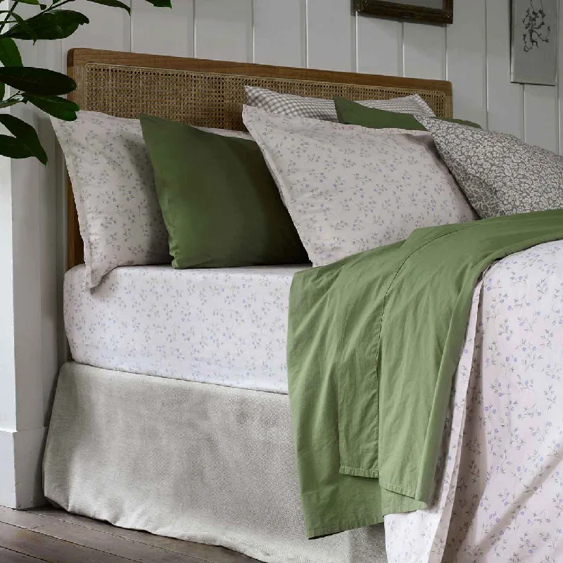 King - Size Sheet Sets with a Decorative Pillow SetSpring Sprig Cotton Flat Sheet