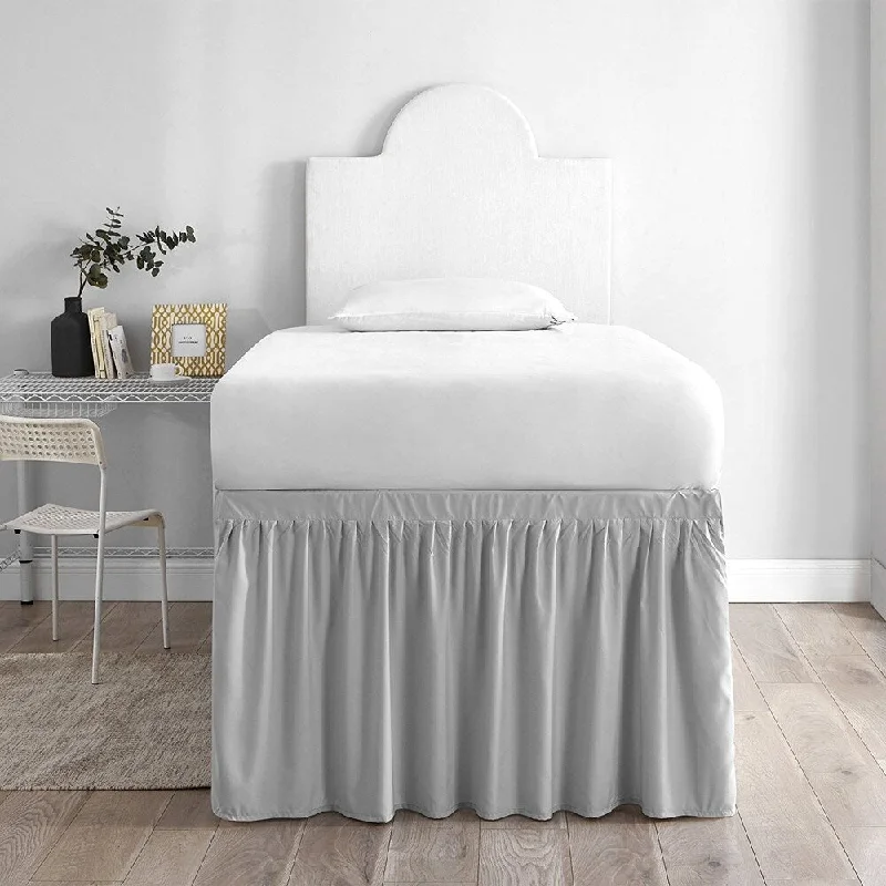 Bed skirts with a jacquard weave for a textured lookBed Skirt Twin XL (3 Panel Set) - Glacier Gray