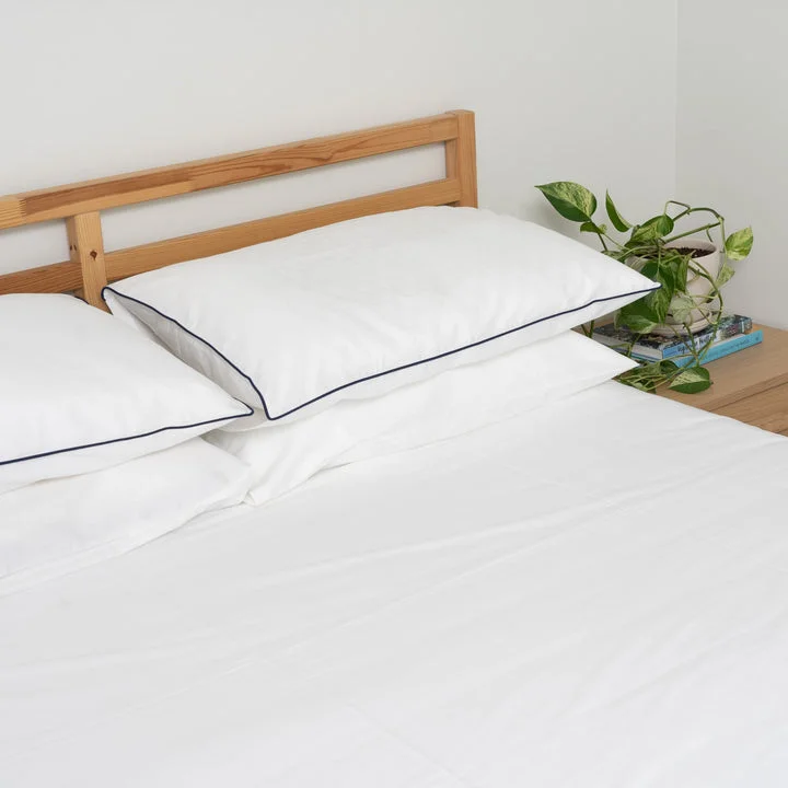 Flat Sheets with a High - Quality Finish for a Luxurious LookHomebird Organic Cotton Piped Border Sateen Fitted Sheet Set (3-piece)