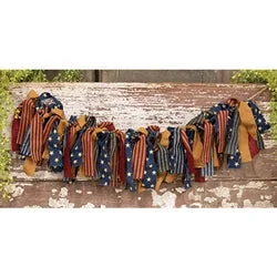 Bed skirts with a eco - friendly materialPrimitive Rag Strip Americana Garland