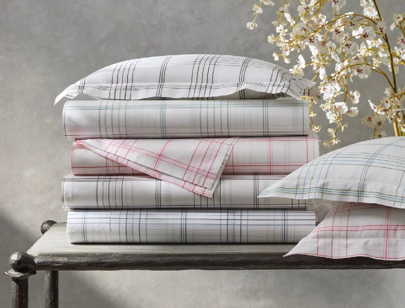 Polyester - Cotton Blend Sheets for Durability and ComfortAugust Plaid Schumacher Collection | Flat Sheet
