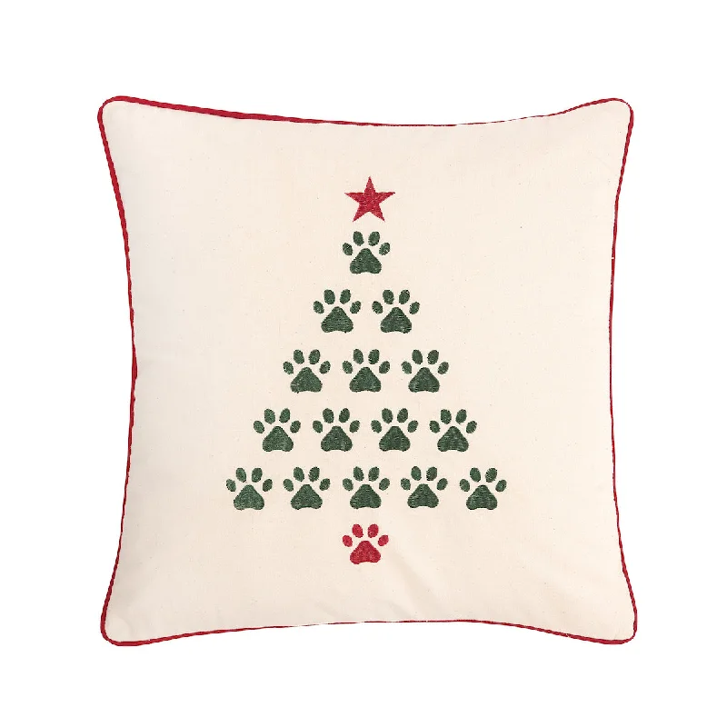 Back Support Pillows for Office ChairsChristmas Tree Paws Pillow