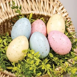 Linen bed skirts for a natural and rustic feel6/Set Pastel Speckled Easter Eggs in Bag