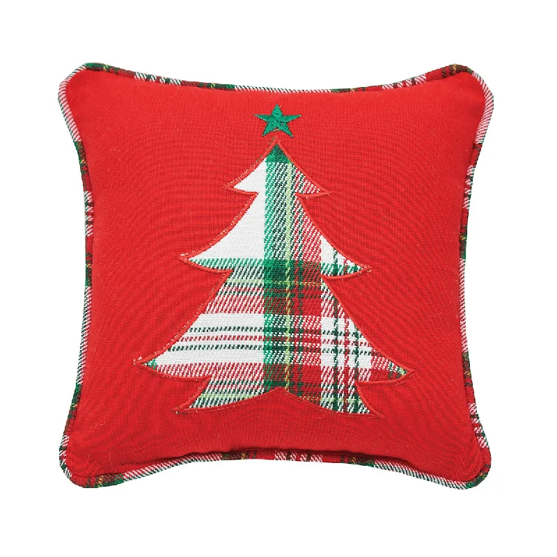 Kids Pillows with Fun DesignsPlaid Christmas Tree Mini Pillow