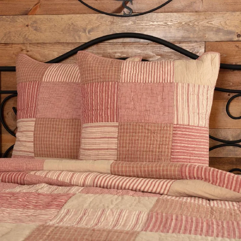 Down Alternative Pillows for Ethical ChoicesSawyer Mill Red Quilted Euro Sham 26x26 VHC Brands