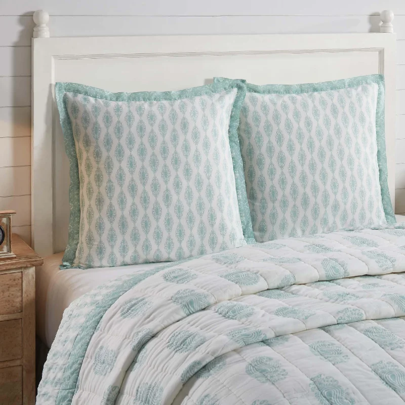 Cooling Pillows for Hot SleepersAvani Sea Glass Fabric Euro Sham 26x26 VHC Brands