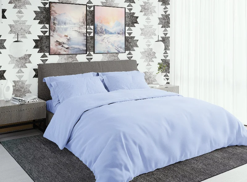 Thermal - Regulating Bamboo Sheets for All - Season ComfortJersey Knit Sheet Set in Dream Blue Thermal - Regulating Bamboo Sheets for All - Season ComfortJersey Knit Sheet Set in Dream Blue
