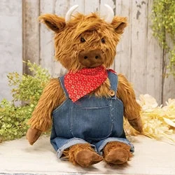 Bed skirts with a bohemian - inspired patternHenry Highland Cow Doll