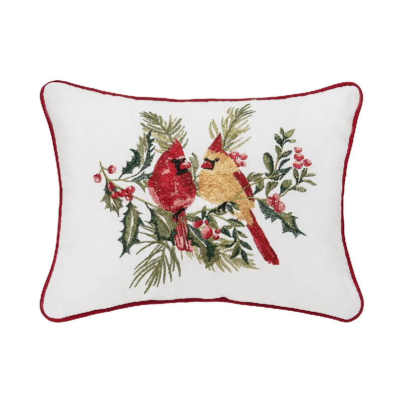 Soft and Fluffy Pillows for Bedroom ComfortCardinal Duo Berry Botanical Pillow