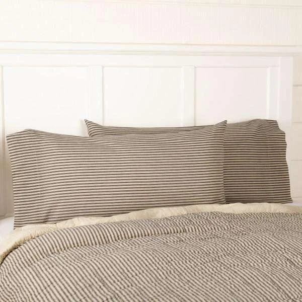 Memory Foam Pillows for Neck SupportSawyer Mill Charcoal Ticking Stripe King Pillow Case Set of 2 21x40 VHC Brands