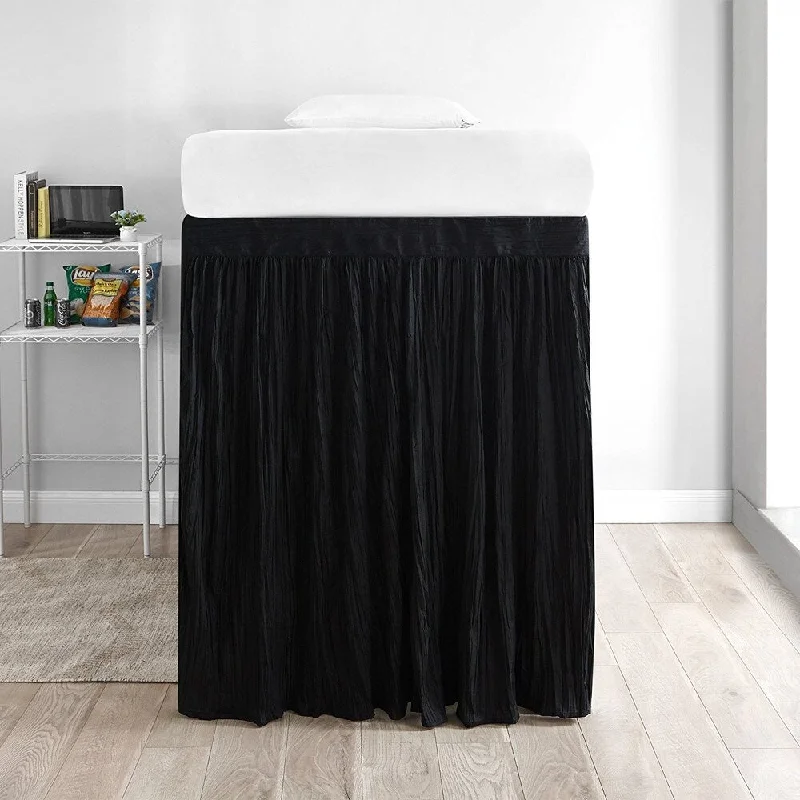 Bed skirts with a mermaid - themed printCrinkle Extended Bed Skirt Twin XL (3 Panel Set) - Black Bed skirts with a mermaid - themed printCrinkle Extended Bed Skirt Twin XL (3 Panel Set) - Black