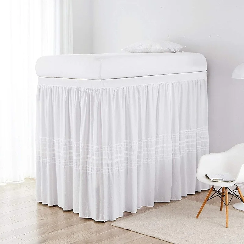 Bed skirts with a satin finish for a shiny appearanceDIY Threads Bed Skirt Panel with Ties (3 Panel Set) Bed skirts with a satin finish for a shiny appearanceDIY Threads Bed Skirt Panel with Ties (3 Panel Set)