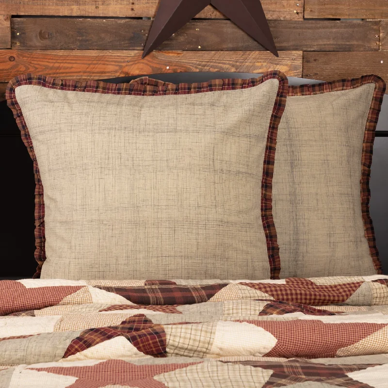 Checkered bed skirts for a classic patternAbilene Star Fabric Euro Sham 26x26