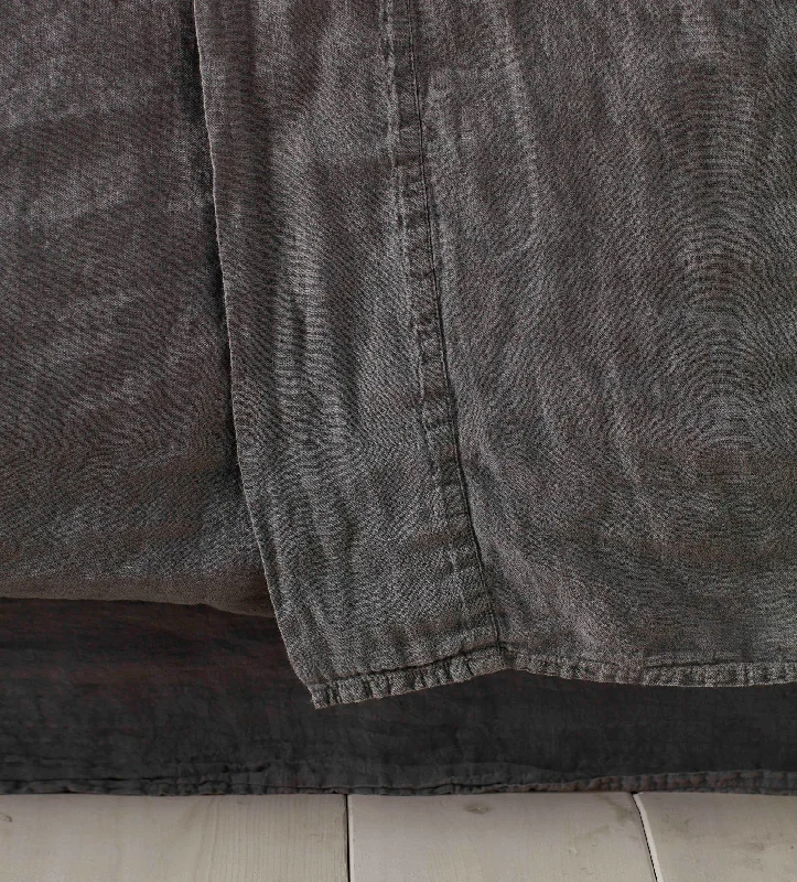 Jersey - Knit Sheets for a Comfortable and Casual BedCharcoal 100% Linen Flat Sheet