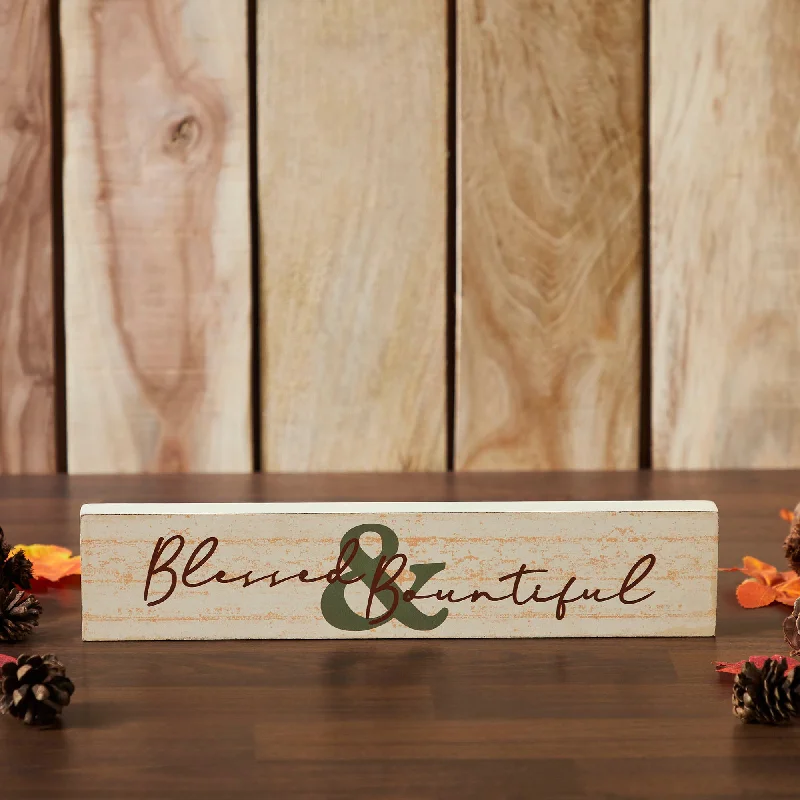 Bed skirts in pastel shades for a delicate lookBlessed & Bountiful Cream Base MDF Sign 3x14