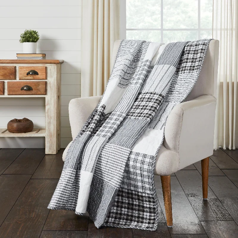 Plush Pillows for a Cozy BedSawyer Mill Black Block Throw 60x50 VHC Brands