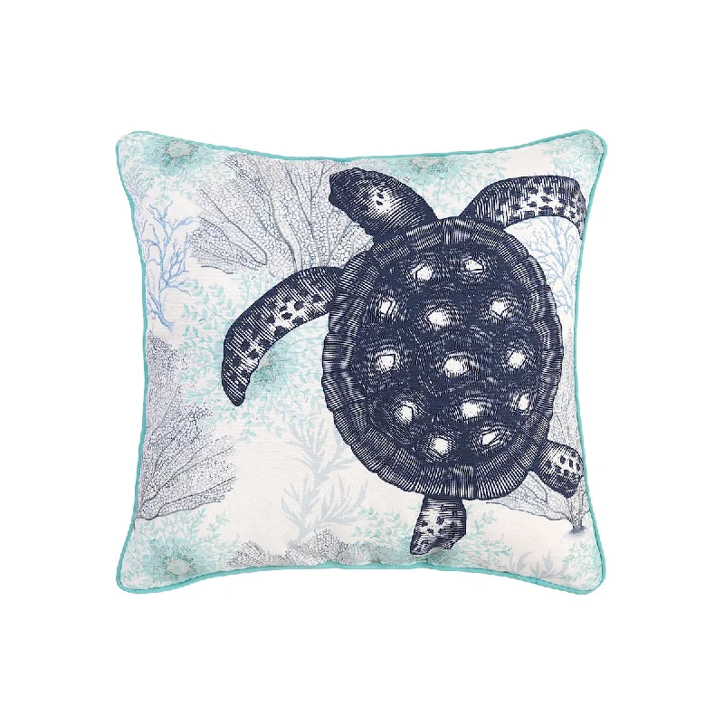 Cotton Pillows for Natural ComfortAqua Turtle Pillow
