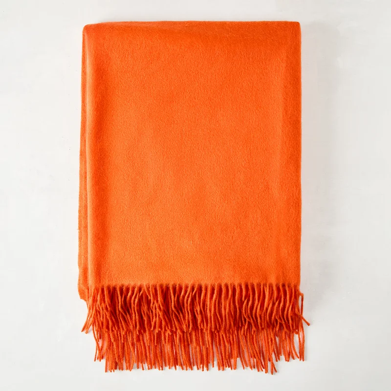 Outdoor camping lightweight polyester blanketsMohair blankets with a unique sheen and softnessBright Orange Cashmere Throw Blanket Outdoor camping lightweight polyester blanketsMohair blankets with a unique sheen and softnessBright Orange Cashmere Throw Blanket